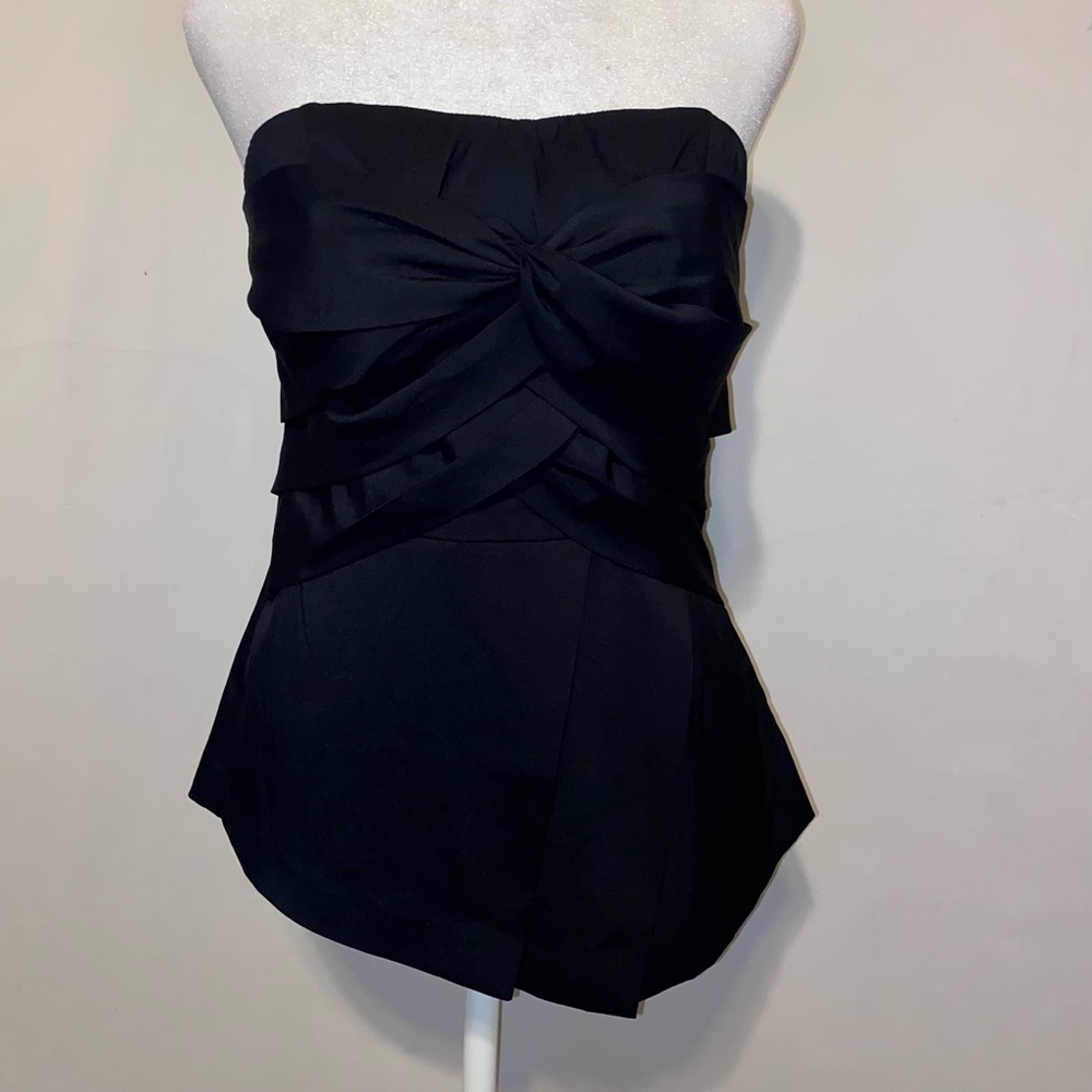 Forever 21 Black Peplum Strapless Top